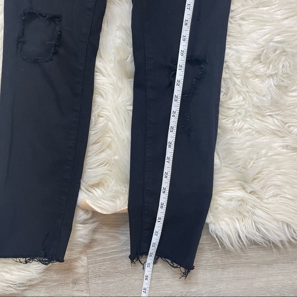 Frame Denim Le Skinny De Jeanne in Empire‎ Distressed Raw Hem Jean Black Size 27 - Picture 8 of 12